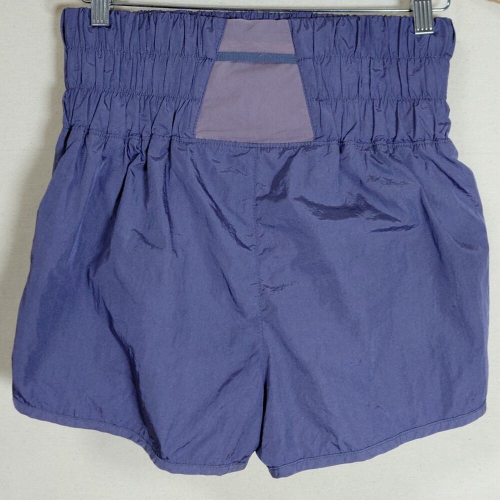 FP Movement The Way Home Purple High Waist Smocked Shorts Women Size M